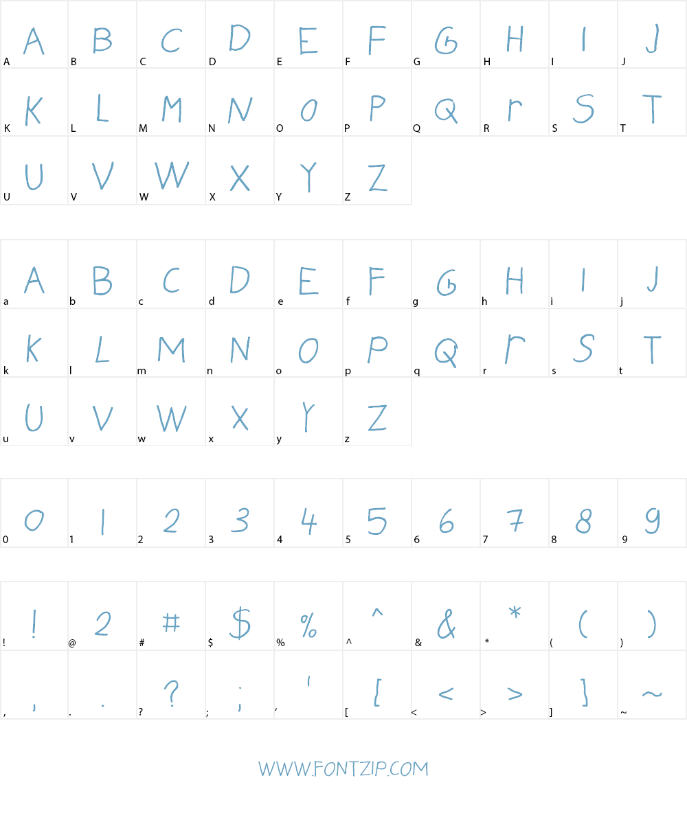 My Friend Raffi Font Character